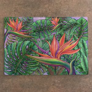 Bird of Paradise with Monstera Cutting Board