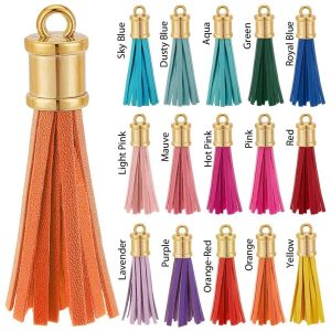 Oyster Shell Purse Charm, Keychain: Iridescent Finish, Leather Tassel