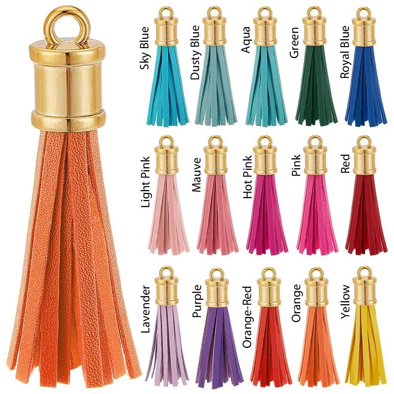 Oyster Shell Purse Charm, Keychain: Iridescent Finish, Leather Tassel - Image 3