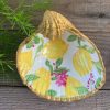 Shell Decoupage Lemon Print Ring Dish