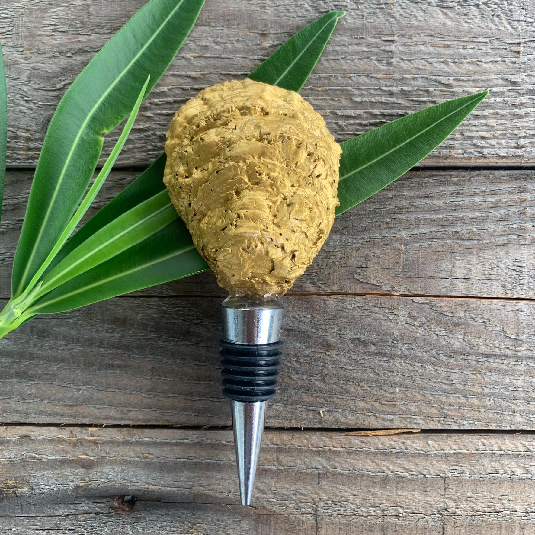 Monogram Oyster Shell Wine Stopper, Coastal Gift - Image 2