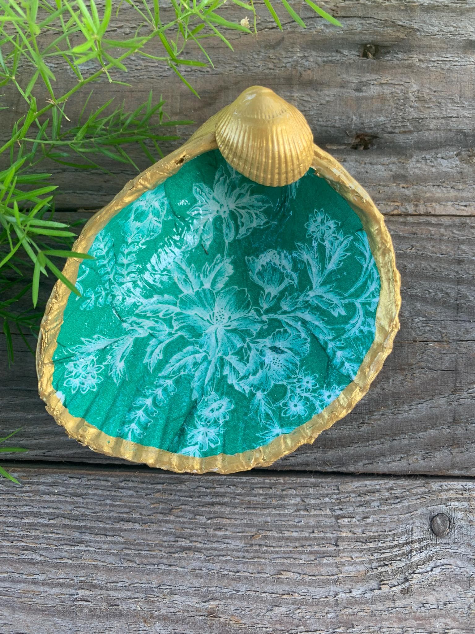 Shell Decoupage Ring Dish