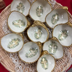 Decoupaged Shell Ring Dish: Coastal Christian Gift