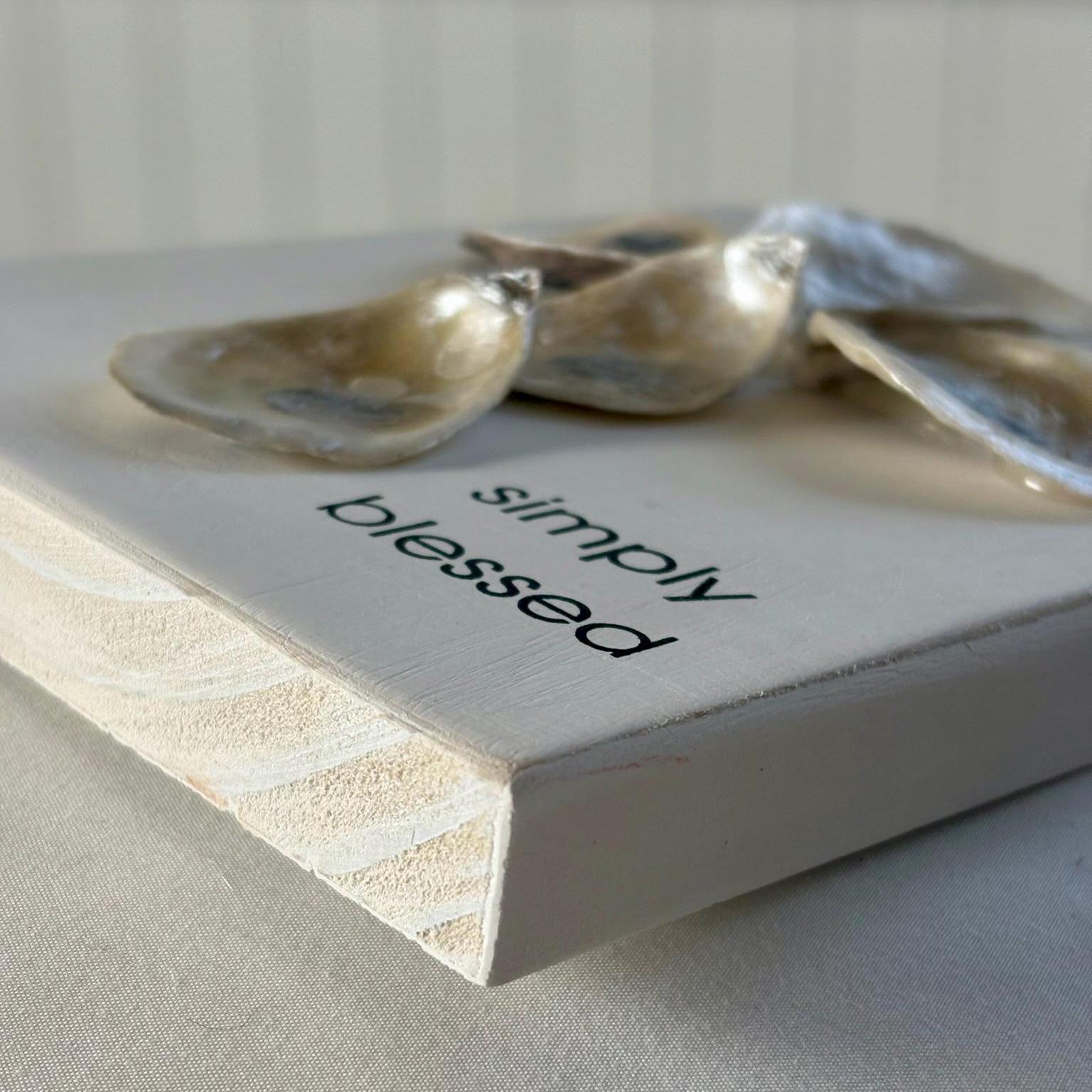 Oyster Shell Cross Wall Art: Coastal Beach Decor Plaque - Image 3