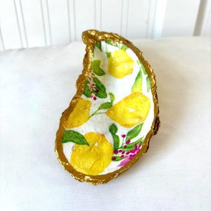 Decoupage Oyster Ring Dish: Coastal Jewelry Holder, Beachy Decor