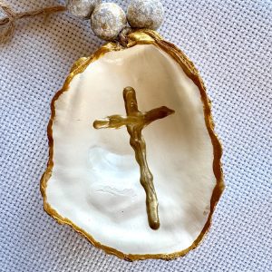 Oyster Shell Blessing Beads: Coastal Nautical Decor