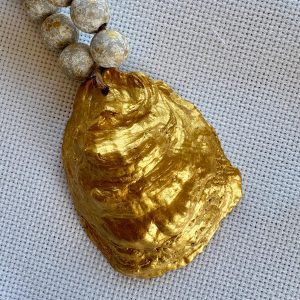 Oyster Shell Blessing Beads: Coastal Nautical Decor