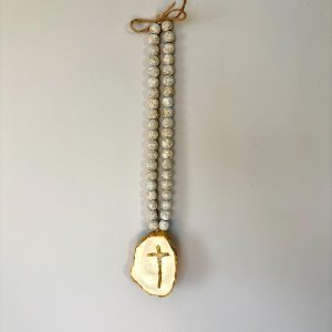 Oyster Shell Blessing Beads: Coastal Nautical Decor