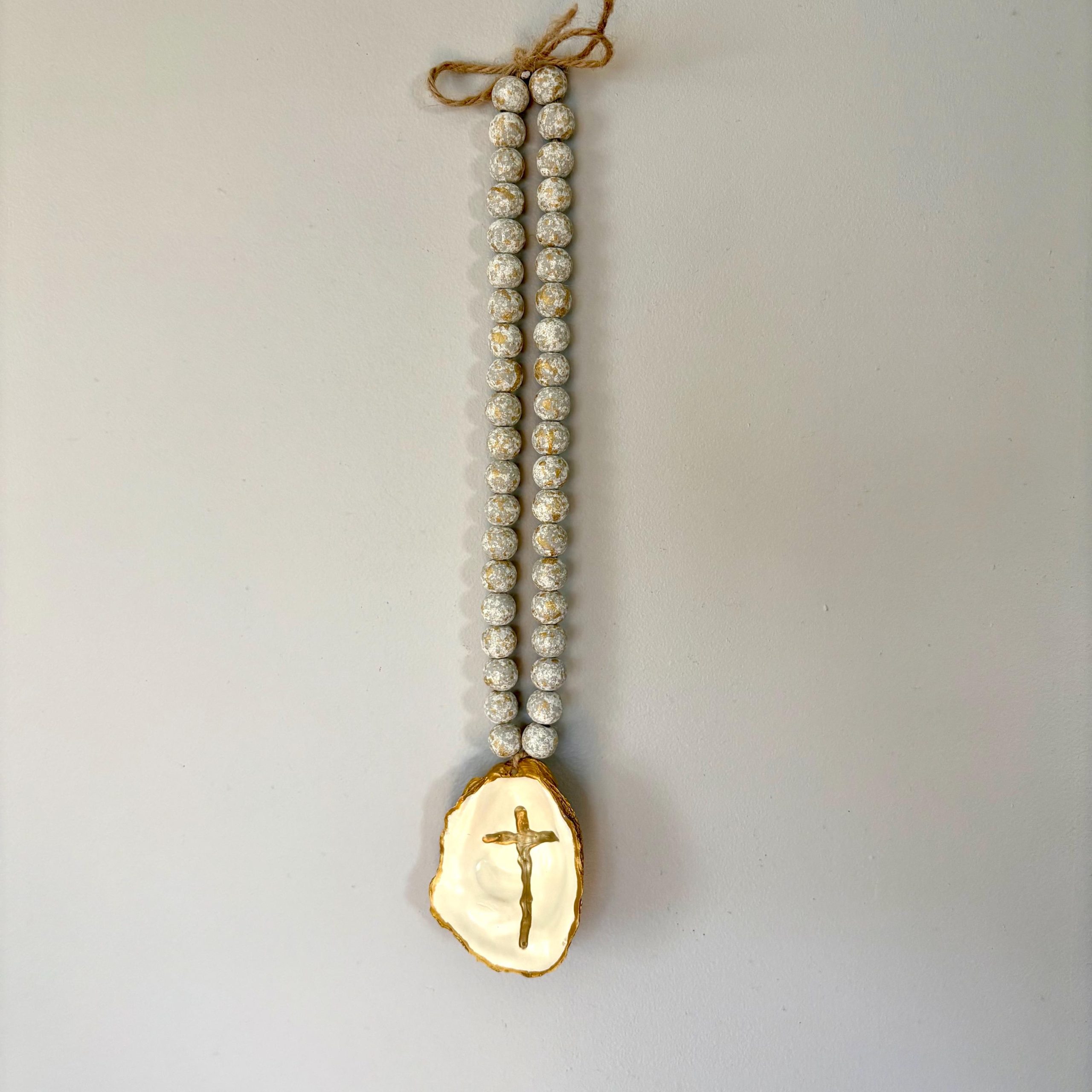 Oyster Shell Blessing Beads: Coastal Nautical Decor - Image 6