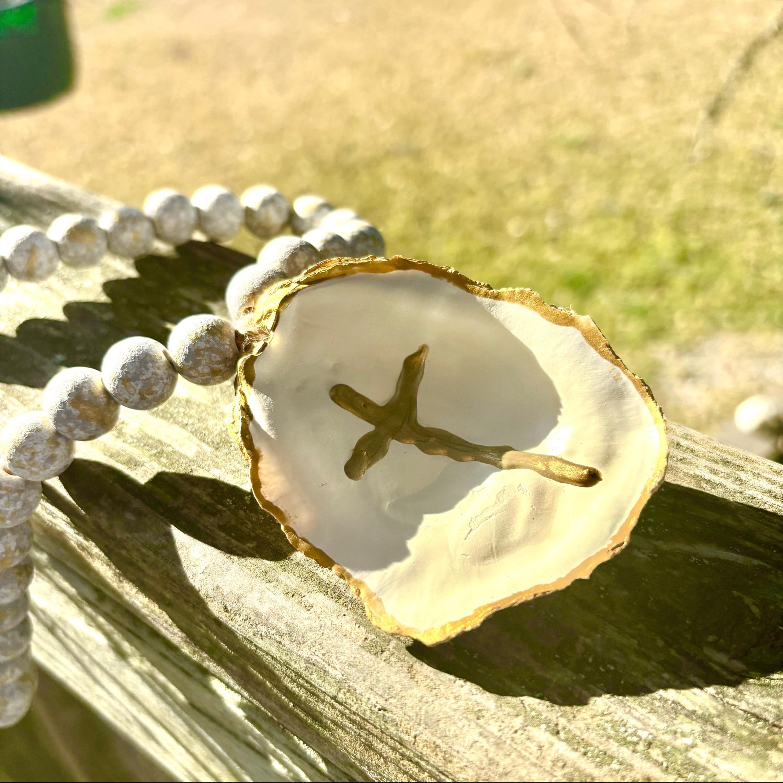Oyster Shell Blessing Beads: Coastal Nautical Decor - Image 7