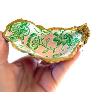 Decoupage Oyster Ring Dish: Coastal Jewelry Holder, Beachy Decor