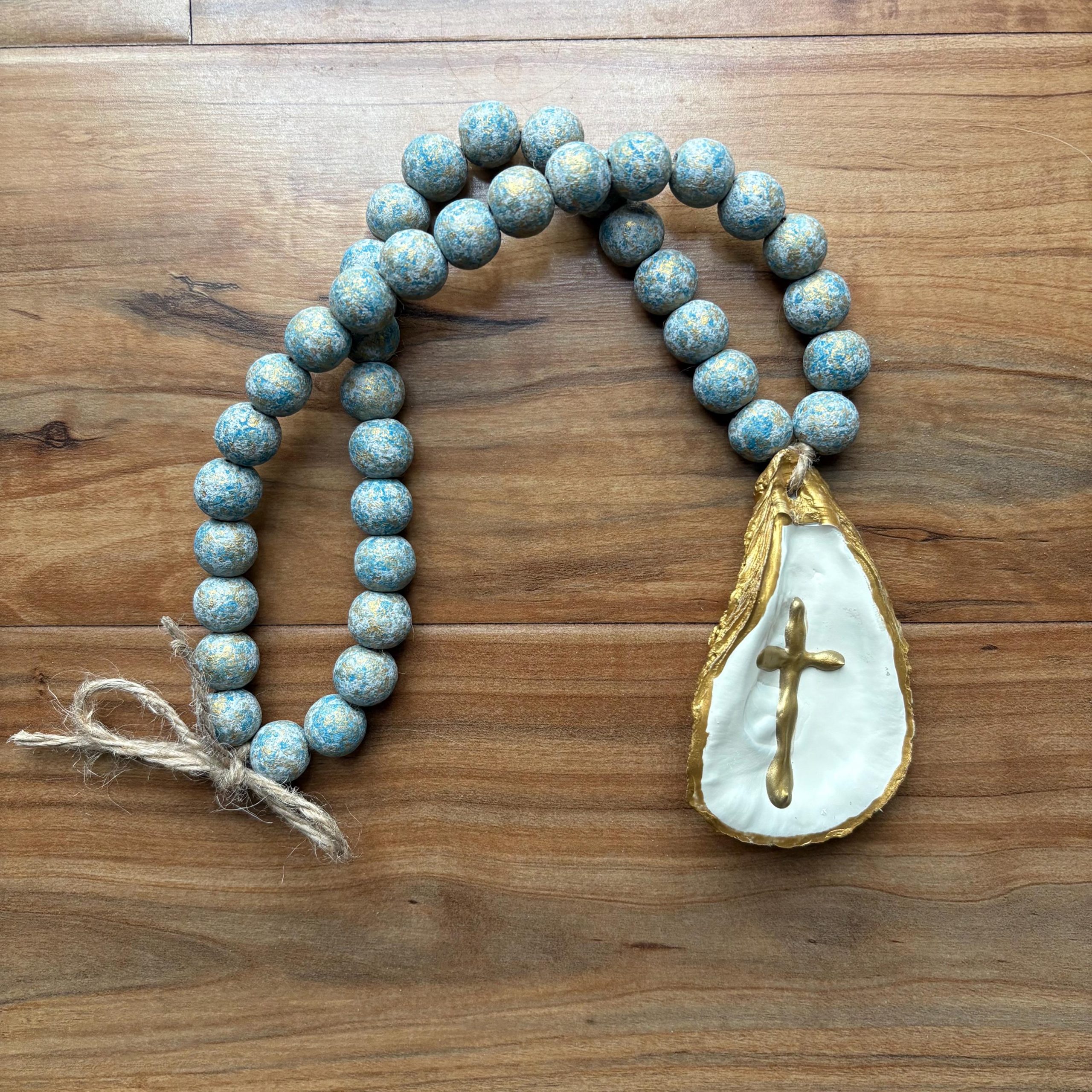 Oyster Shell Blessing Beads: Coastal Nautical Decor - Image 9