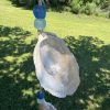 Handcrafted Oyster Shell Wind Chime: Coastal Glass Bead Nautical Decor (36" Long)