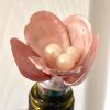 Oyster Shell Pink Magnolia Wine Stopper: Coastal Barware Gift