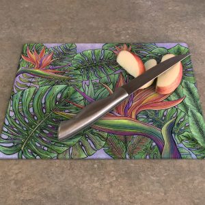 Bird of Paradise with Monstera Cutting Board