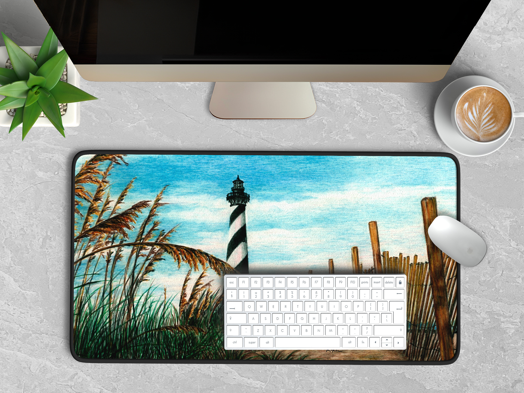 Hatteras Seaoats Lighthouse Desk Mat