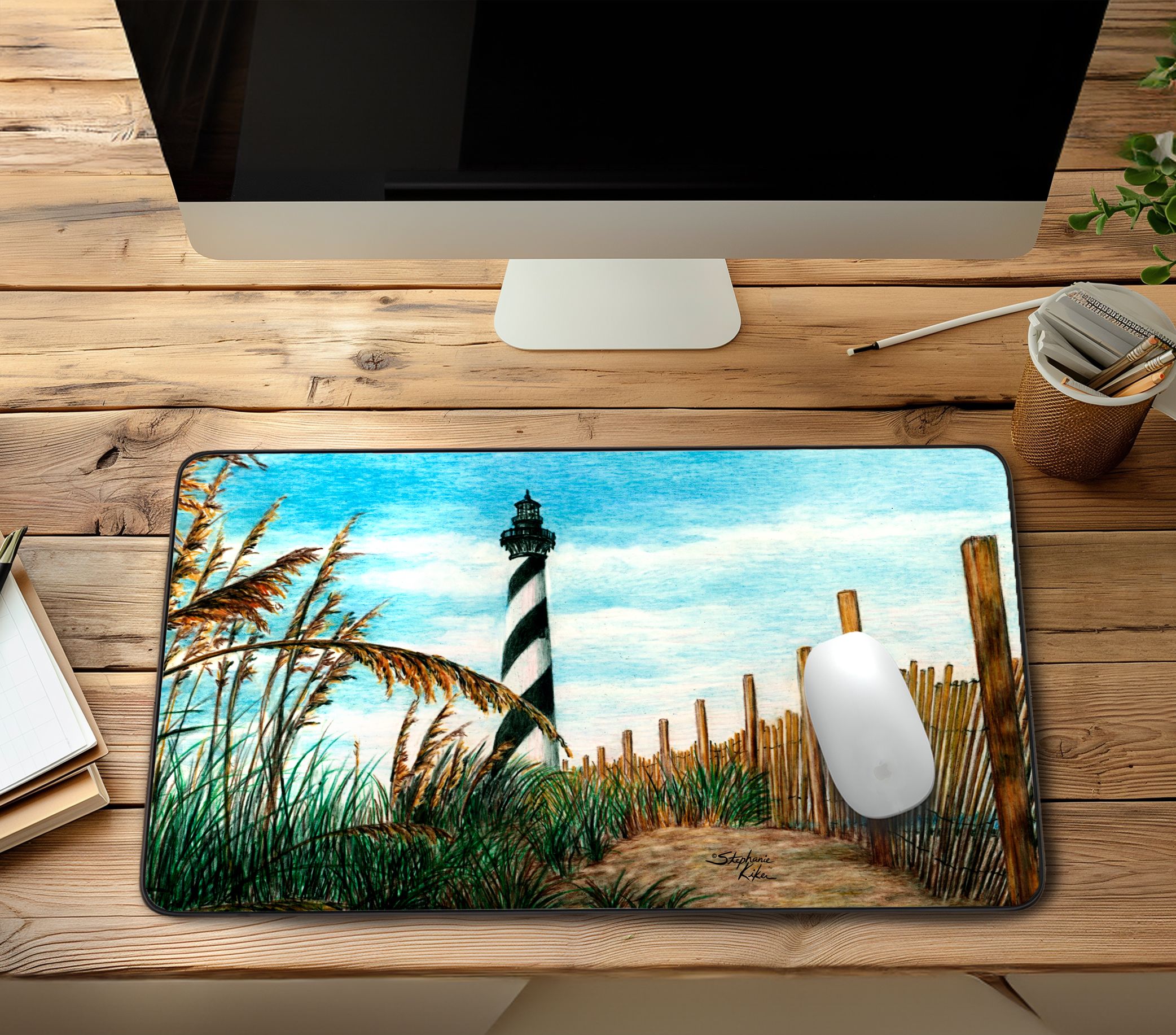 Hatteras Seaoats Lighthouse Desk Mat - Image 2