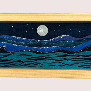 Moody Blue Moonscape Shadow Box