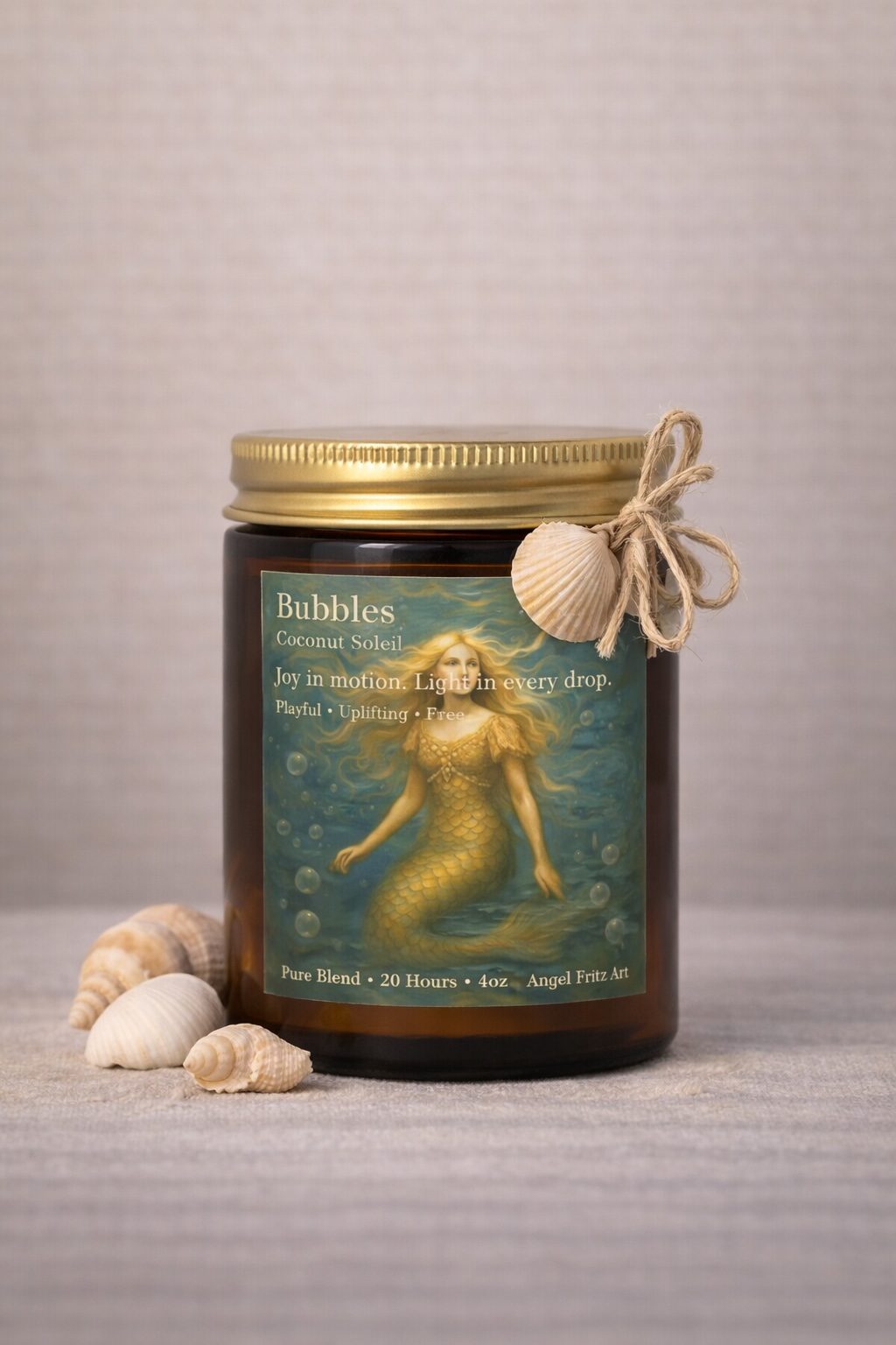 Mermaid Art Candle – Hand-Poured Coastal Scents - Image 2