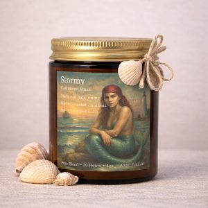 Mermaid Art Candle – Hand-Poured Coastal Scents