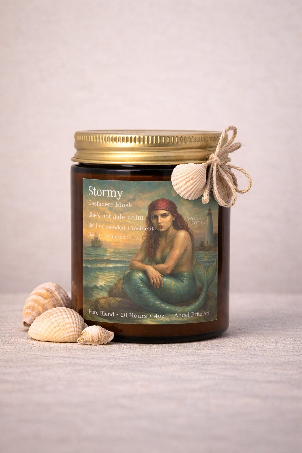Mermaid Art Candle – Hand-Poured Coastal Scents - Image 3