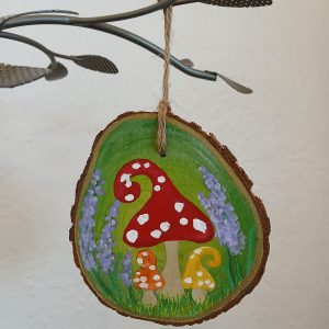 Mushroom and Lavender painting