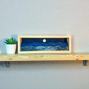 Moody Blue Moonscape Shadow Box