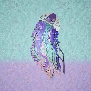 Playful Jellyfish in Purples