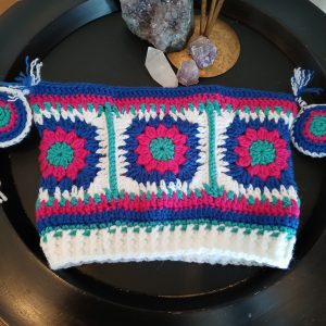 Crochet Granny Square hat (bright)
