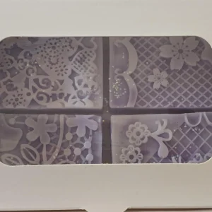 Lavender Lace Soap Bars, Handmade Box of 4