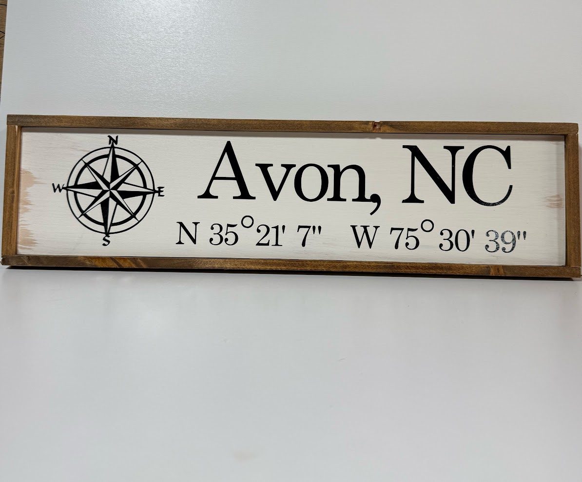 Avon GPS Sign with Compass