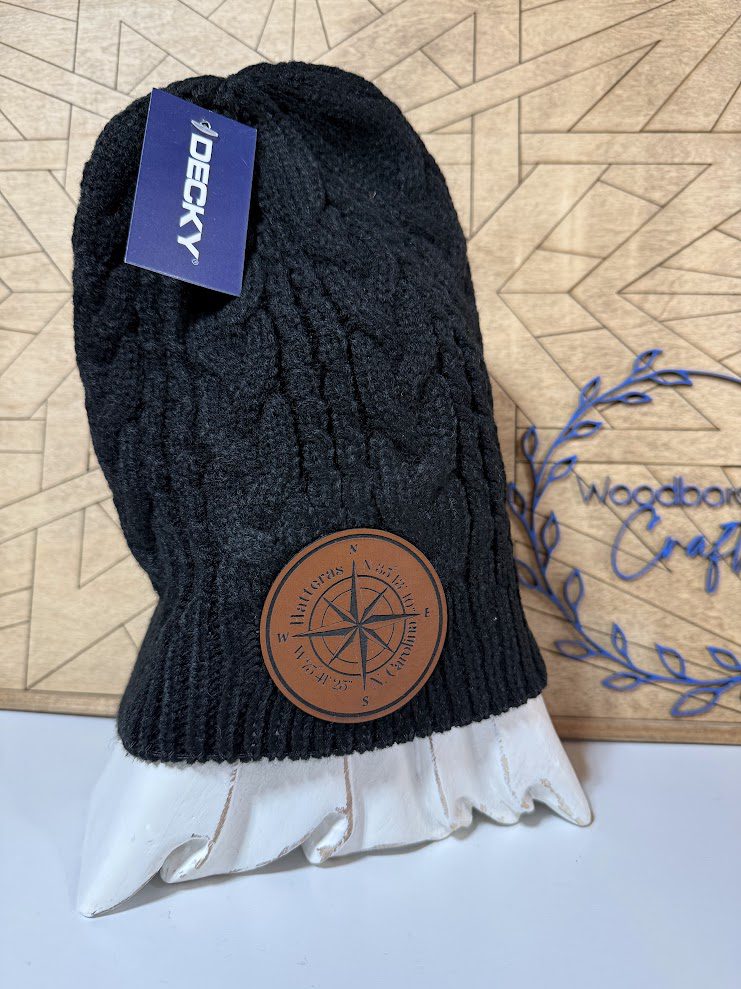 Hatteras Black Beanie with Compass patch