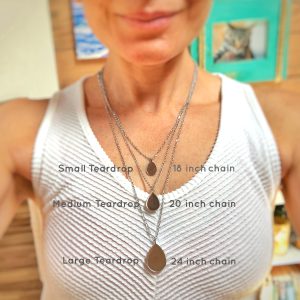 Peaceful Seascape - Stainless Steel Teardrop Necklace or Set