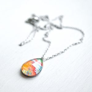 Peaceful Seascape II – Stainless Steel Teardrop Necklace or Set
