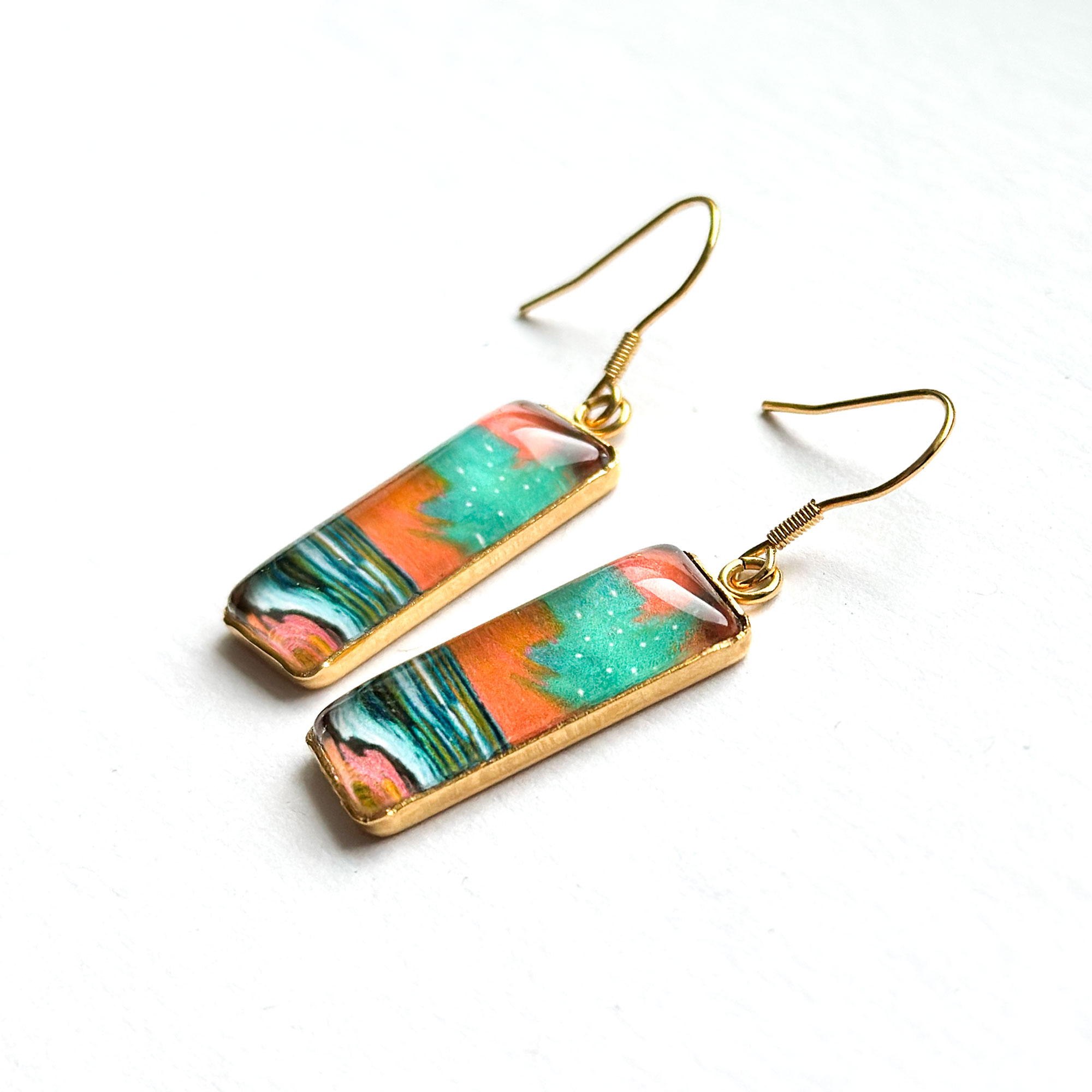 Rainbow Sky II - Stainless Steel Bar Earrings - Image 2