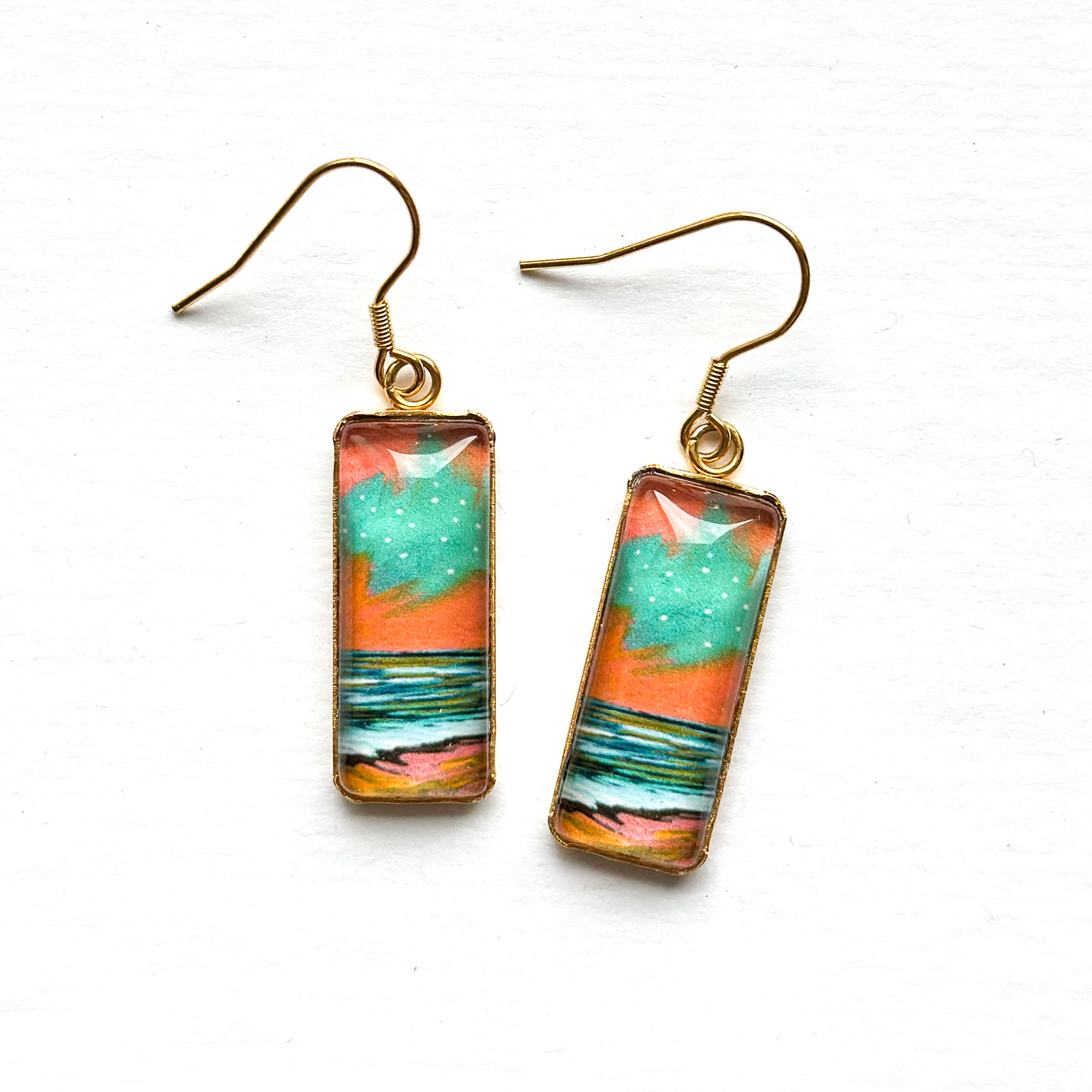 Rainbow Sky II - Stainless Steel Bar Earrings