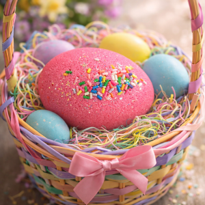 Easter Egg Bath Bomb, Buttercream Scent, Kids Basket Stuffer