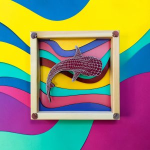 Wild Shark Wall Hanging 10"X10"