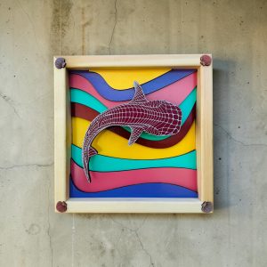 Wild Shark Wall Hanging 10"X10"