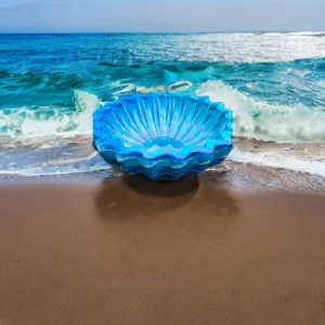Vintage style blue resin bowl