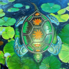 Retro Handmade painted turtle Deco