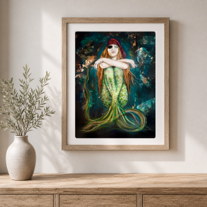 Mermaid Wall Art “Stormy” — 11x14 Matte Print