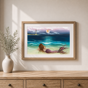 Mermaid Wall Art “Fancy” — 11x14 Fine Art Print