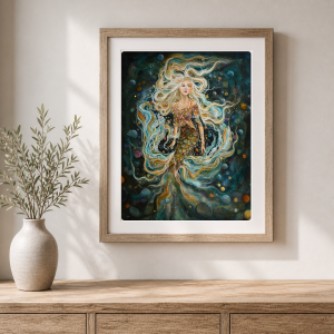 Mermaid Wall Art “Bubbles” — 11x14 Fine Art Print
