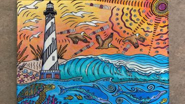 Stephanie Kiker Hatteras Lighthouse Cutting Board