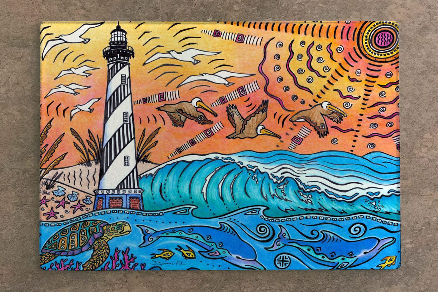 Stephanie Kiker Hatteras Lighthouse Cutting Board