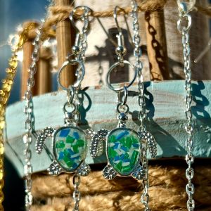 Recycled Plastic Turtle Earrings