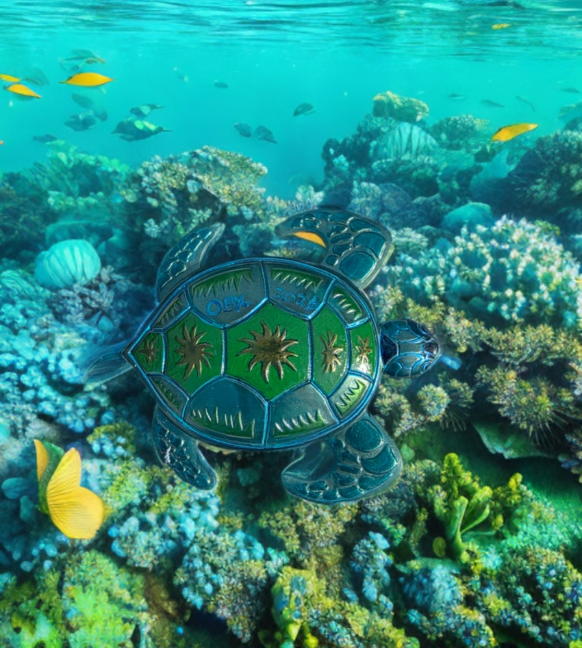 Handpainted large Turtle deco - Image 2