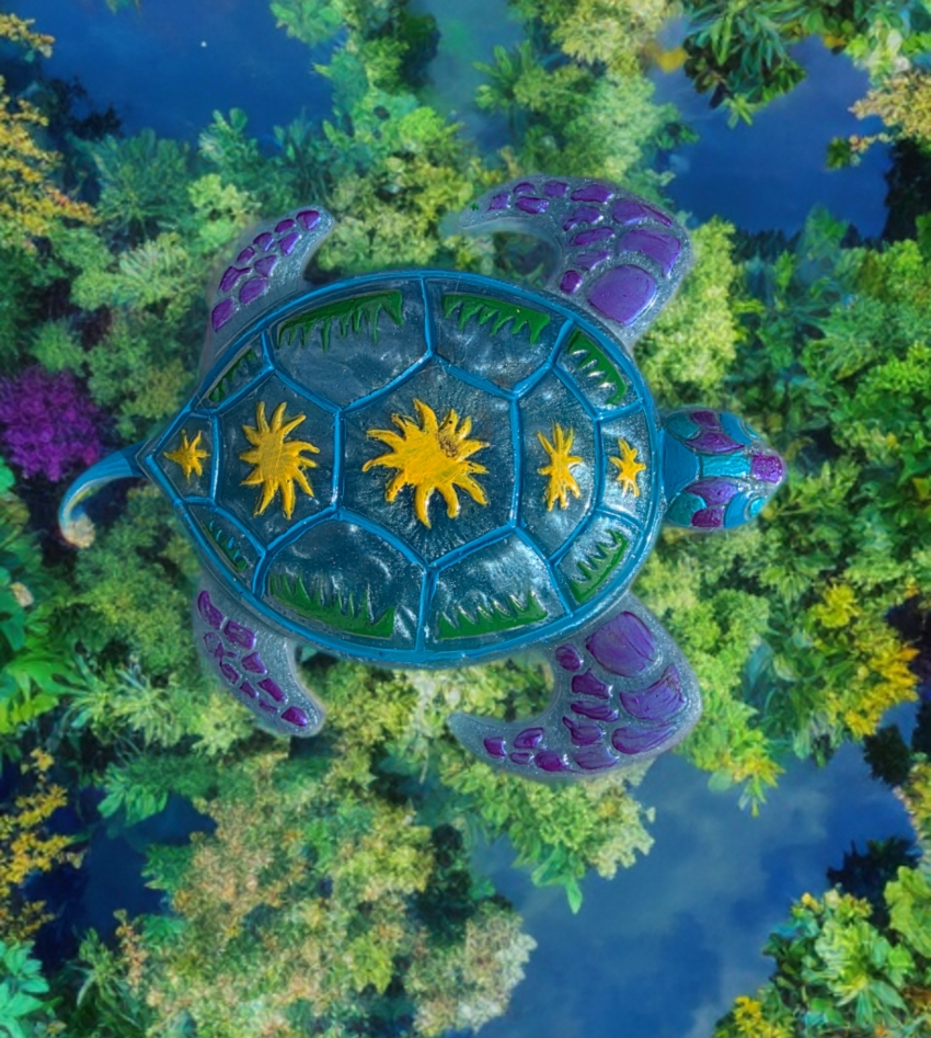 Handpainted large Turtle deco - Image 2