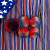 Handmade Resin red white and blue coaster set